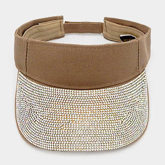 HATEGORY Rhinestone Embellished Visor Hat