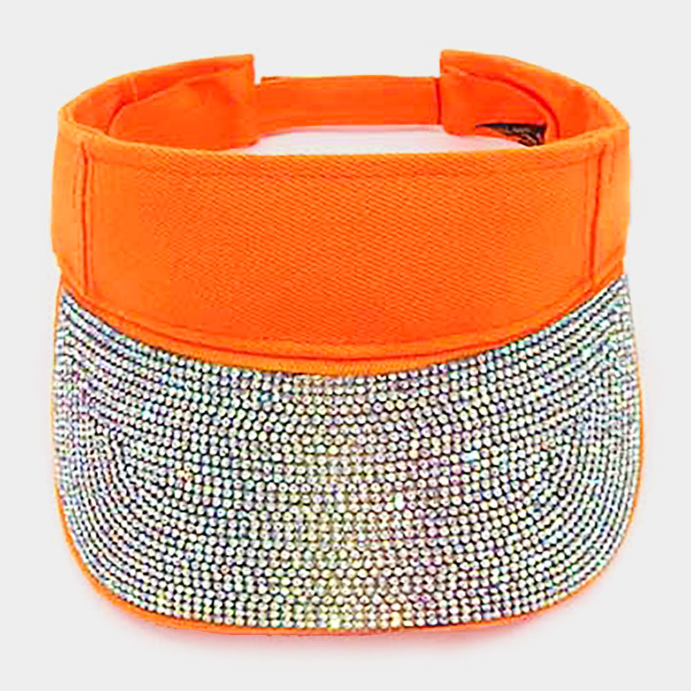 HATEGORY Rhinestone Embellished Visor Hat
