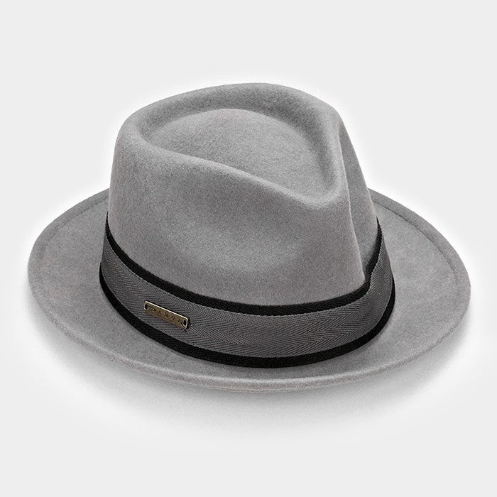 HATEGORY Button & Ribbon Wool Fedora