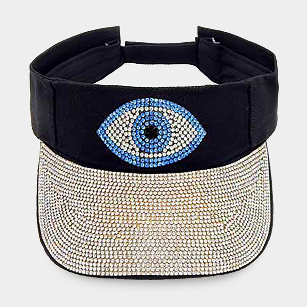HATEGORY Bling Evil Eye Accented Visor Hat