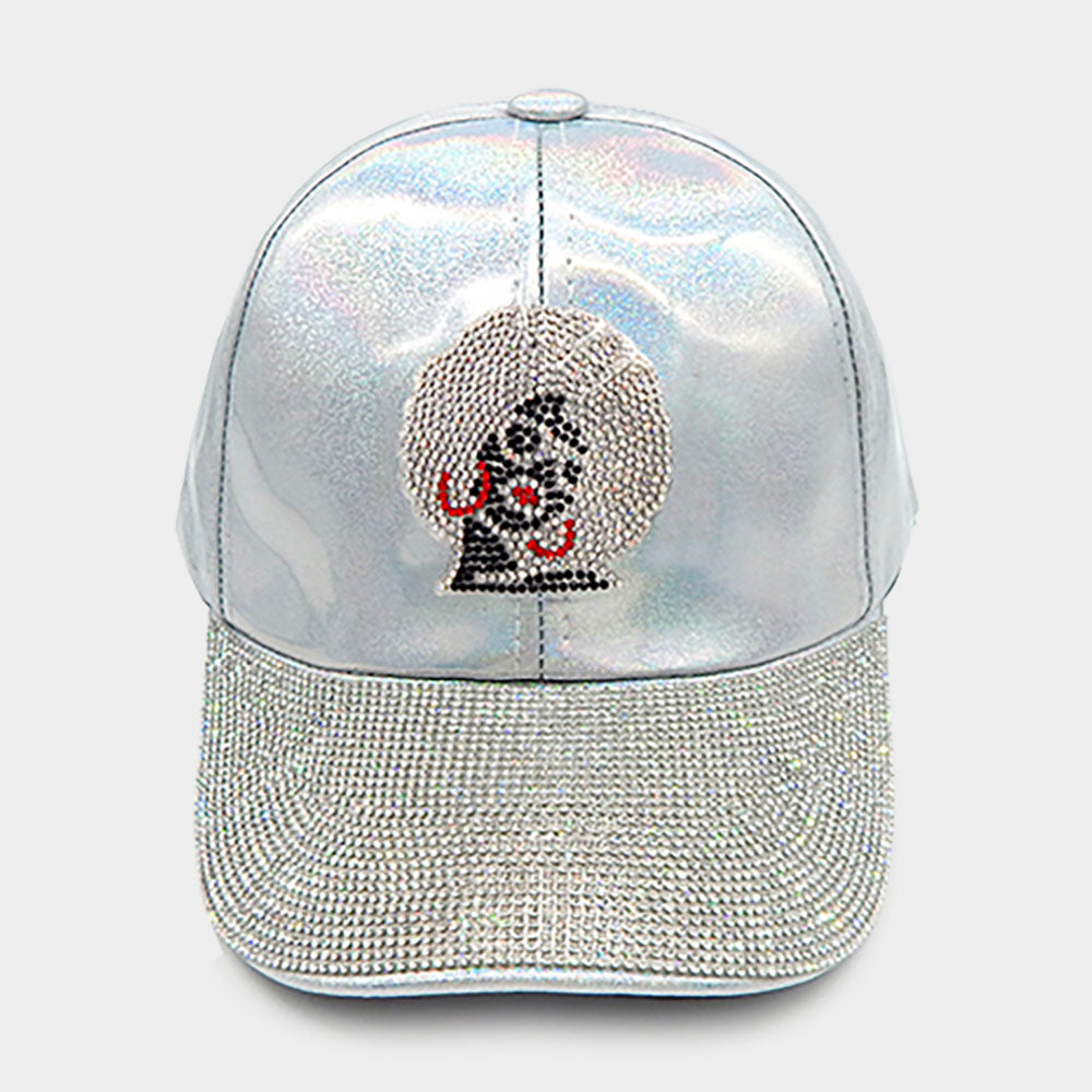 HATEGORY Bling Afro Girl Accented Baseball Cap