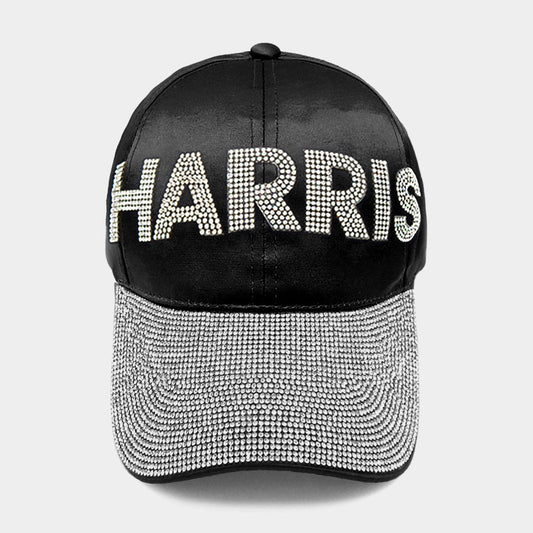 HATEGORY HARRIS Bling Studded Satin Baseball Cap