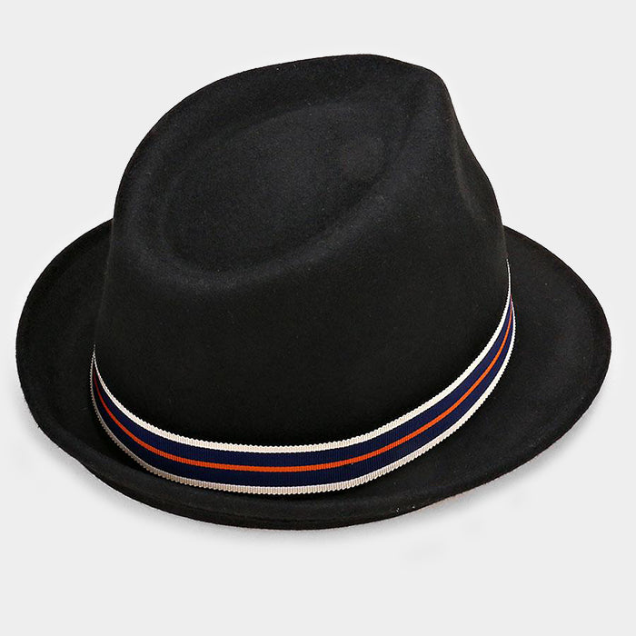 HATEGORY Striped Pamoa Wool Fedora