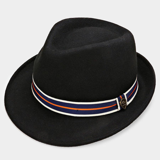 HATEGORY Striped Pamoa Wool Fedora