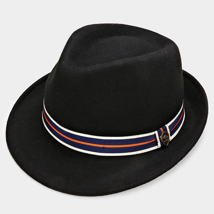 HATEGORY Striped Pamoa Wool Fedora