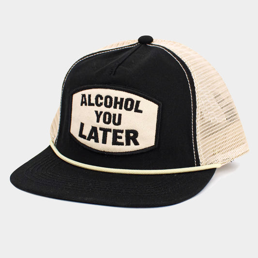 HATEGORY ALCOHOL YOU LATER Message Patch Mesh Back Trucker Hat