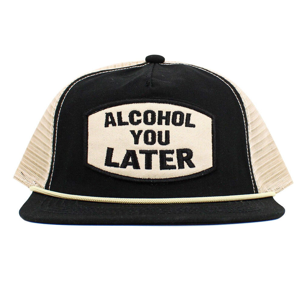 HATEGORY ALCOHOL YOU LATER Message Patch Mesh Back Trucker Hat