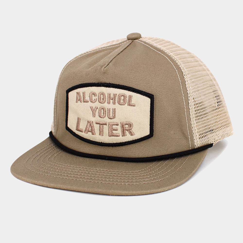 HATEGORY ALCOHOL YOU LATER Message Patch Mesh Back Trucker Hat