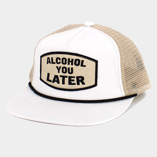 HATEGORY ALCOHOL YOU LATER Message Patch Mesh Back Trucker Hat