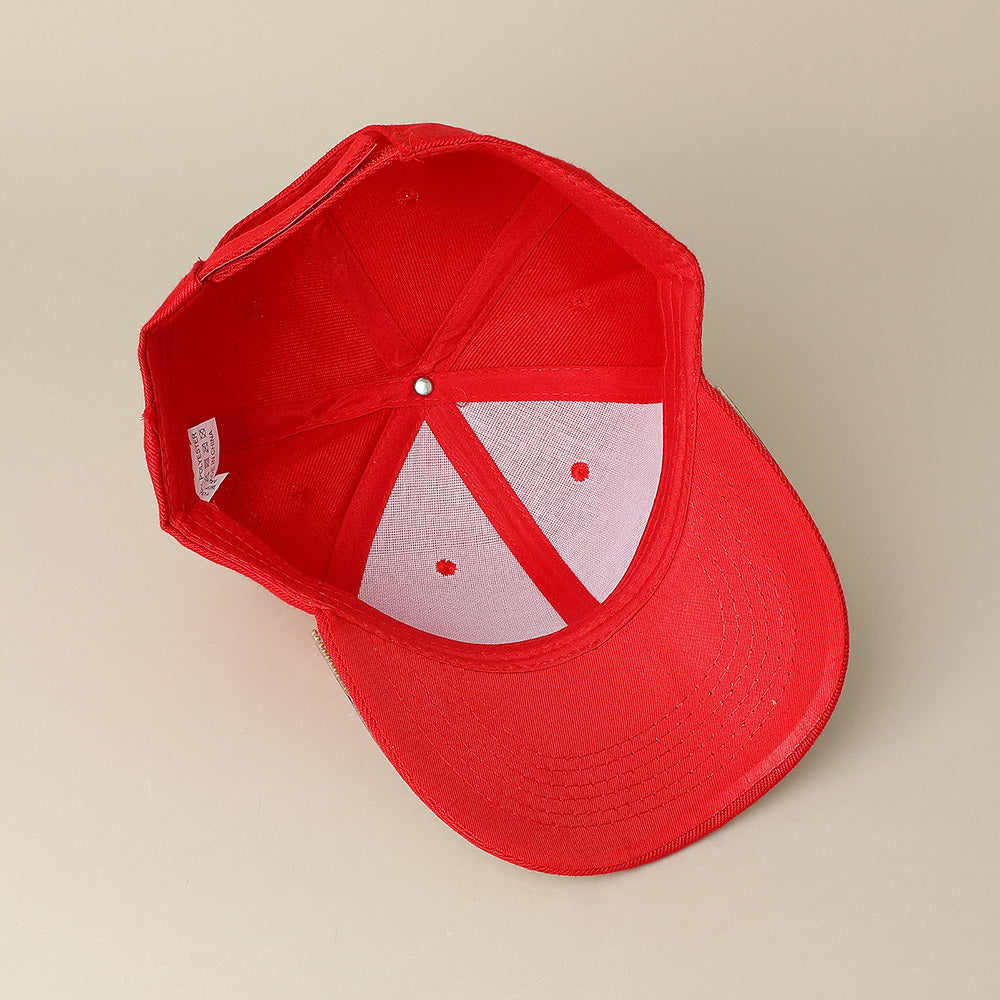 HATEGORY Bling Studded MAGA Message Accented Baseball Cap