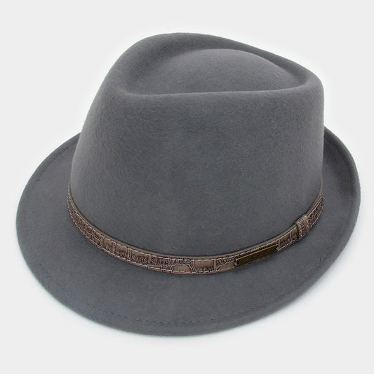 HATEGORY Leather Band Wool Fedora