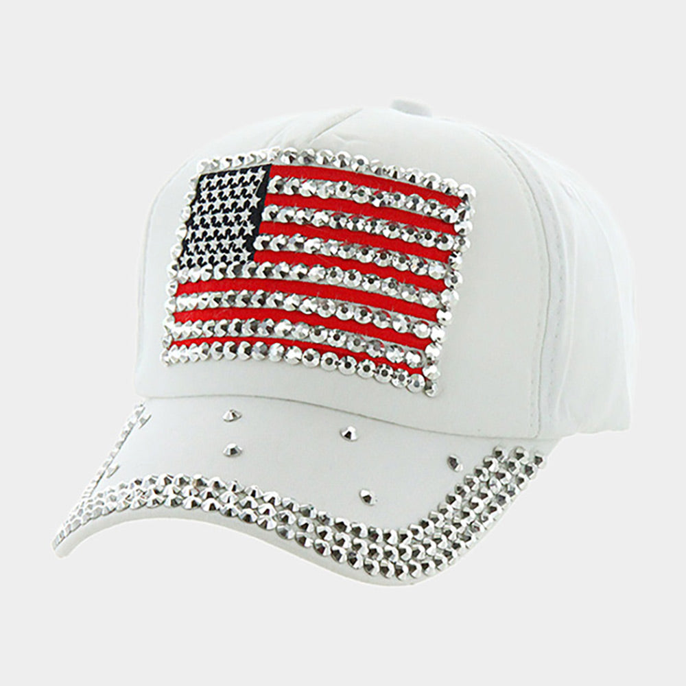 HATEGORY American USA Flag Studded Baseball Cap