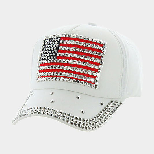 HATEGORY American USA Flag Studded Baseball Cap