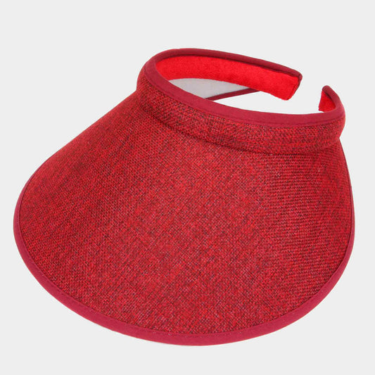HATEGORY Two Tone Woven Visor Sun Hat