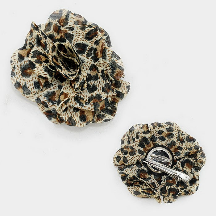 HATEGORY Fedora with Leopard Pattern Brooch