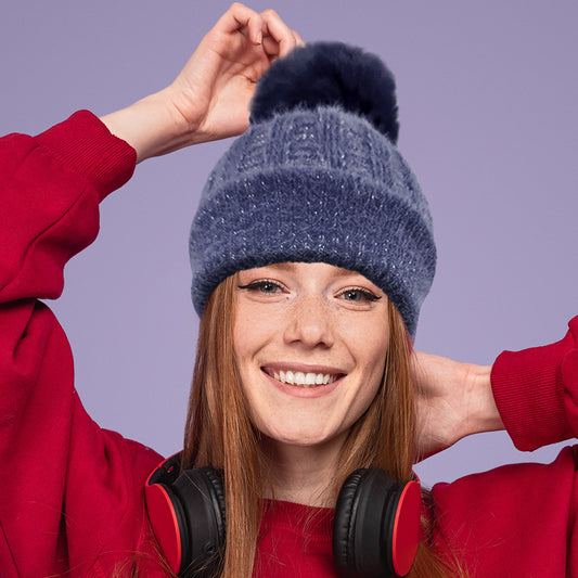 HATEGORY Fleece Lining Pom Pom Beanie Hat