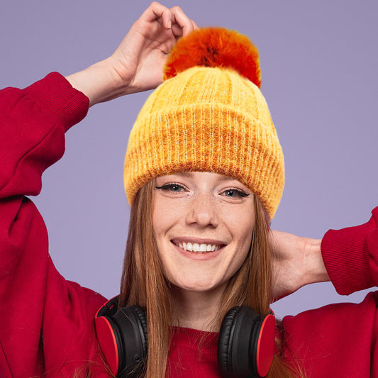 HATEGORY Fleece Lining Pom Pom Beanie Hat