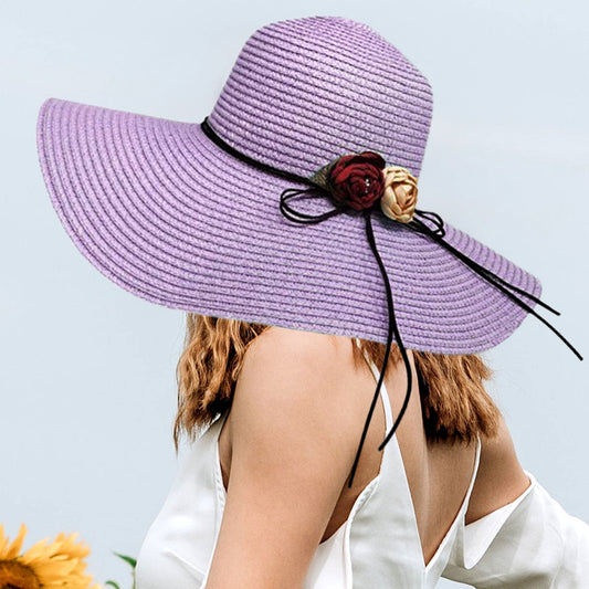 HATEGORY Flower Band Straw Sun Hat