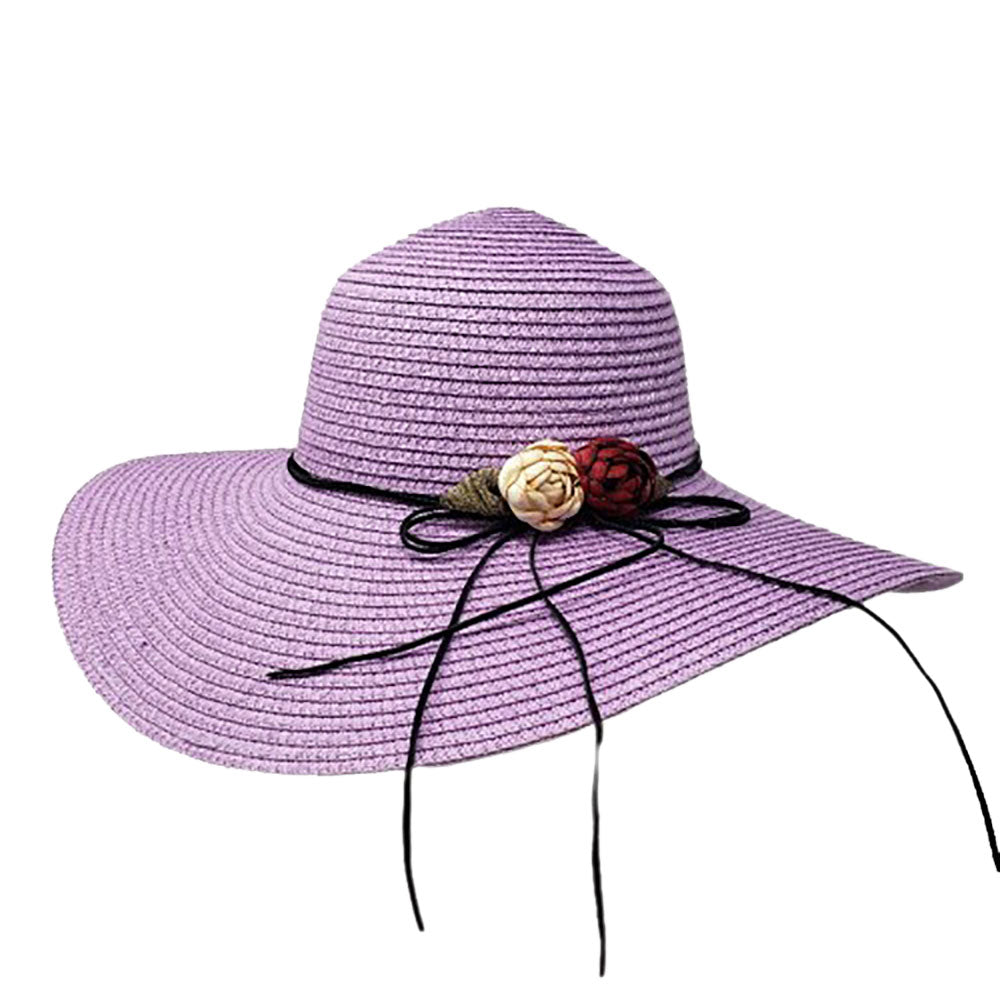 HATEGORY Flower Band Straw Sun Hat