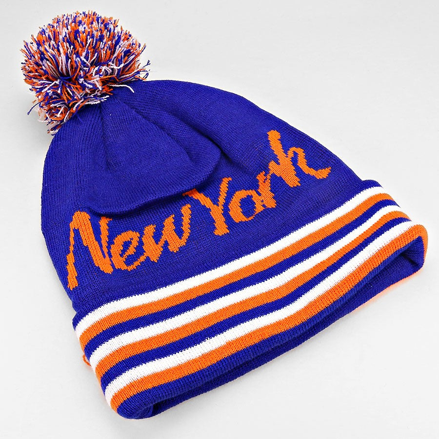 HATEGORY "NeW York" Acrylic Pom Beanie