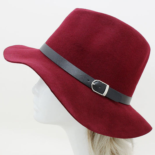 HATEGORY Buckled Wool Fedora Hat