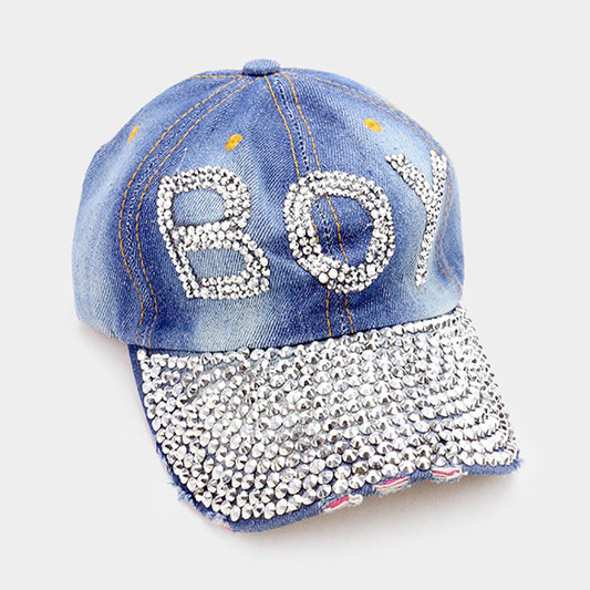 HATEGORY Studded Denim Boy Baseball Cap