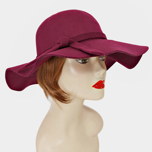 HATEGORY Ribbon Detail Winter Floppy Hat