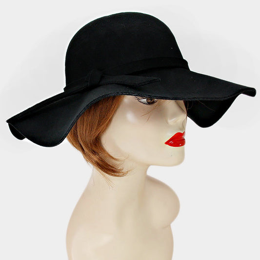 HATEGORY Ribbon Detail Winter Floppy Hat