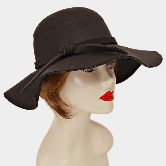 HATEGORY Ribbon Detail Winter Floppy Hat
