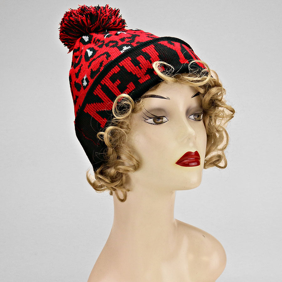 HATEGORY "NeW York" Acrylic Pom Beanie