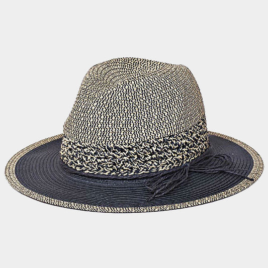 HATEGORY Ombre color block paper sun hat