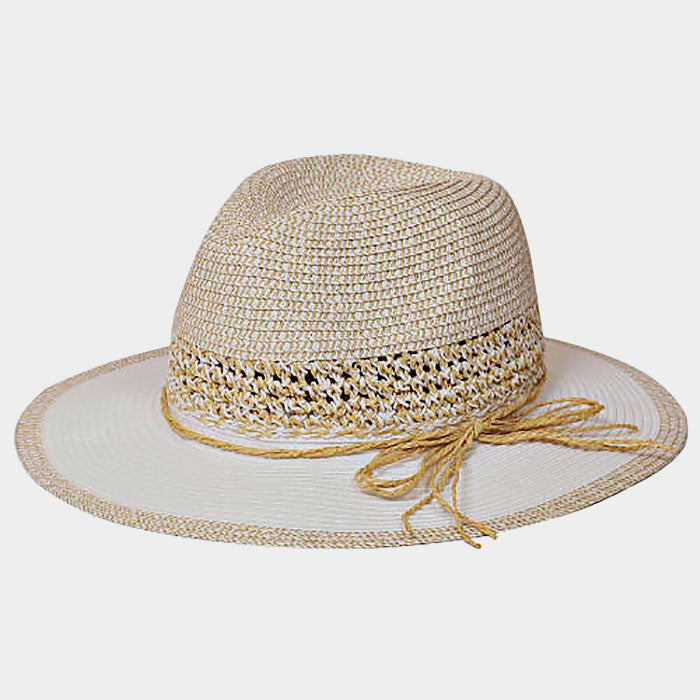 HATEGORY Ombre color block paper sun hat