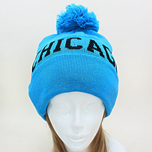 HATEGORY "Chicago" Acrylic Pom Beanie