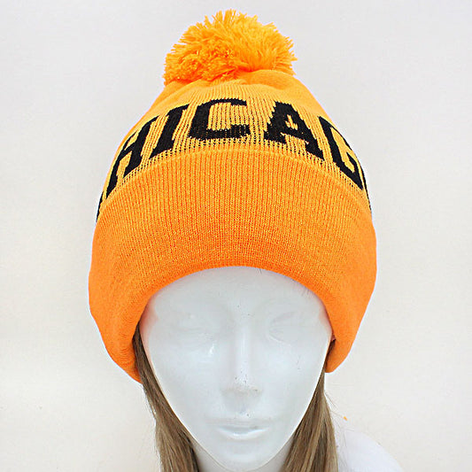 HATEGORY "Chicago" Acrylic Pom Beanie