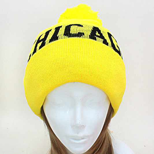 HATEGORY "Chicago" Acrylic Pom Beanie