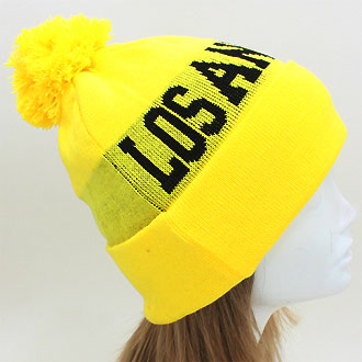 HATEGORY "Los Angeles" Acrylic Pom Beanie