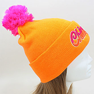 HATEGORY "Chicago" Embroidered Acrylic Pom Beanie