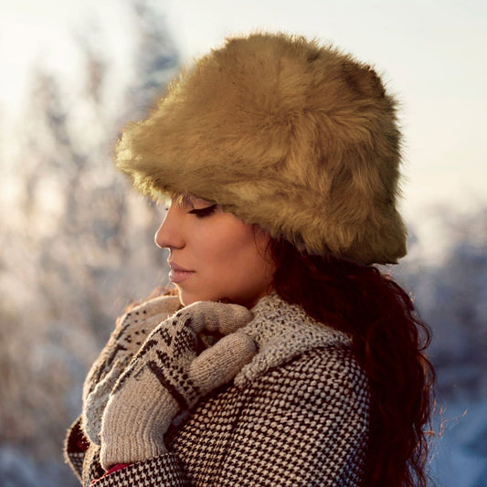 HATEGORY Fuzzy Faux Fur Bucket Hat