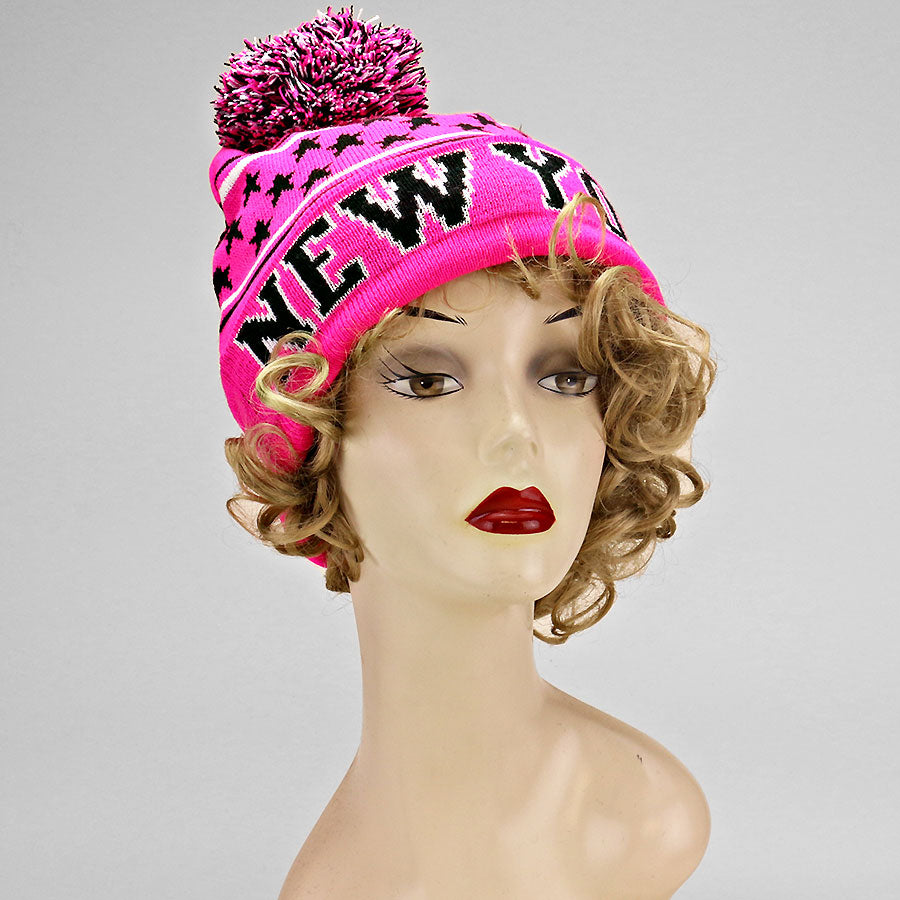 HATEGORY New York _ pom pom beanie hat