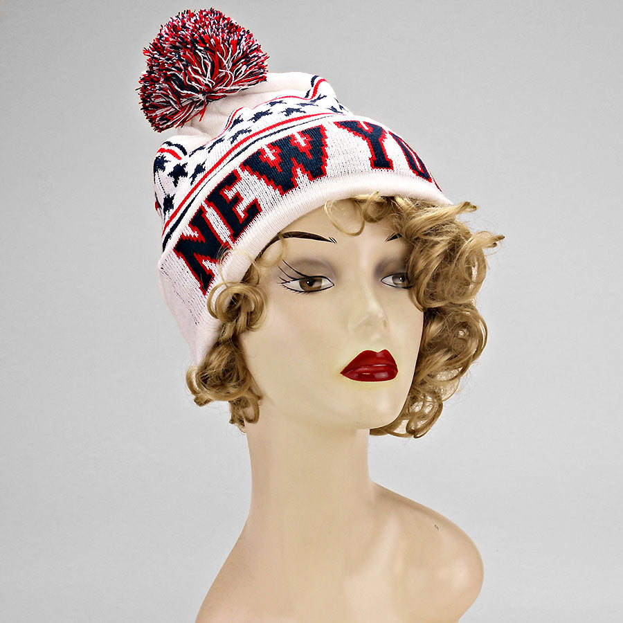 HATEGORY New York _ pom pom beanie hat