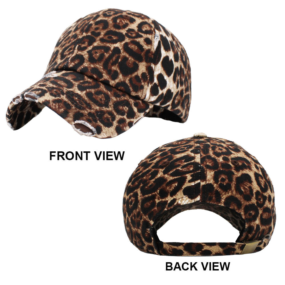 HATEGORY Leopard Patterned Vintage Baseball Cap