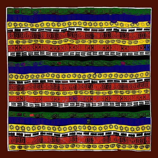 HATEGORY Silk Feel Striped Pattern Print Square Scarf